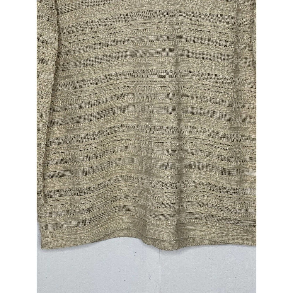 NWT Brooks Brothers Womens V Neck Metallic Sweater Medium Lightweight Semi Sheer - Picture 5 of 9